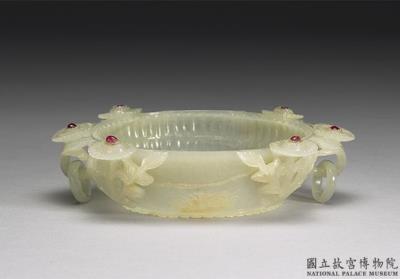 图片[2]-Jade water holder with red-spinel inlay, Qing dynasty (1644-11911)-China Archive